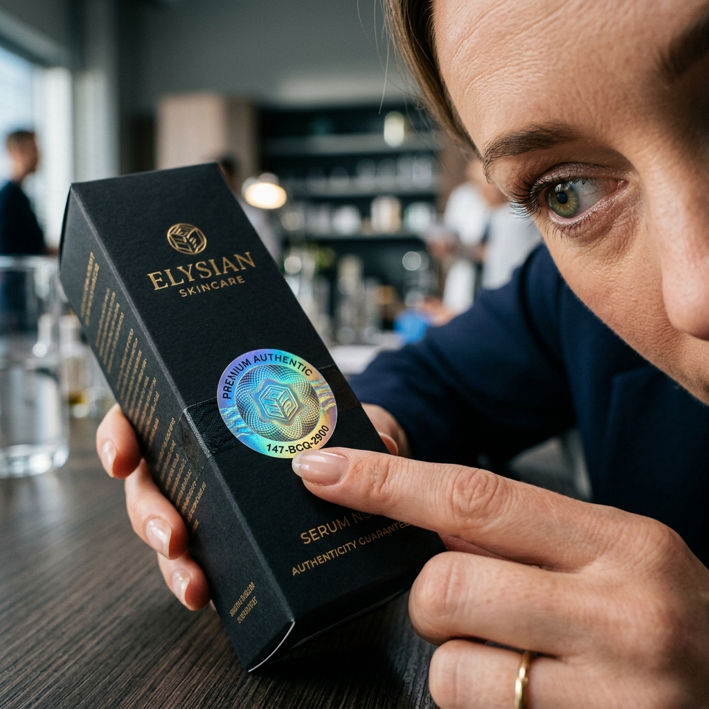 Nano-OVD Holographic Security Label on product packaging